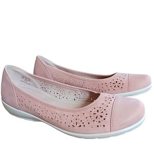 Hotter LivvyII leather ballerina pump size 9.5   champagne pink